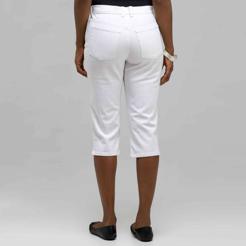 Classic Denim Straight Leg Capri, Porcelain, large