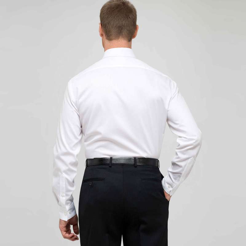 No-Iron Textured Dress Shirt, White, large