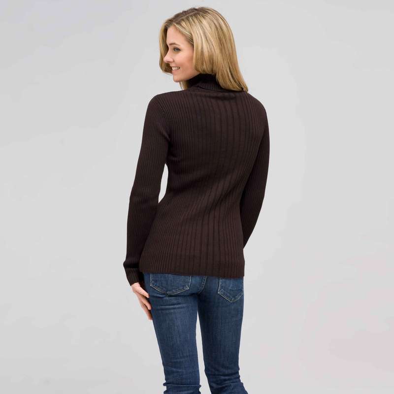 Long Sleeve Turtle Neck, Espresso, large