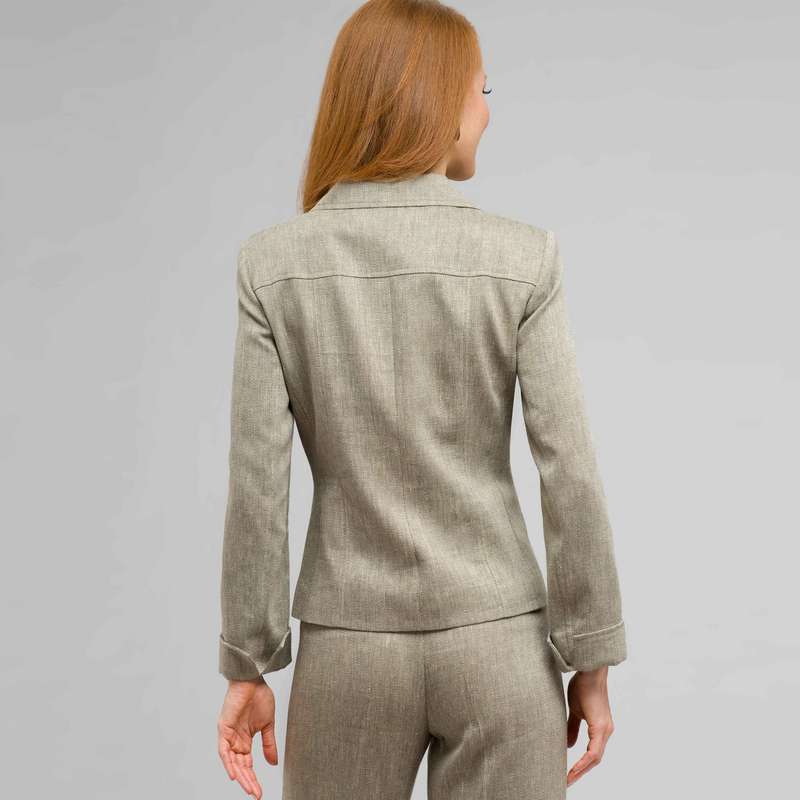 Notch Collar Button Down Jacket, Fern Multi, large