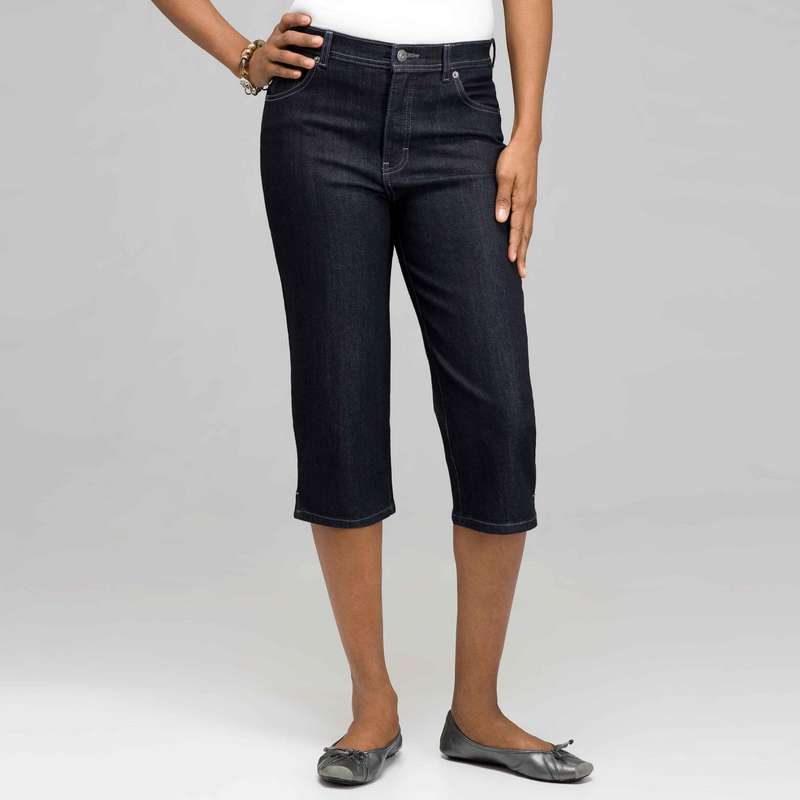 Classic Denim Straight Leg Capri, , large