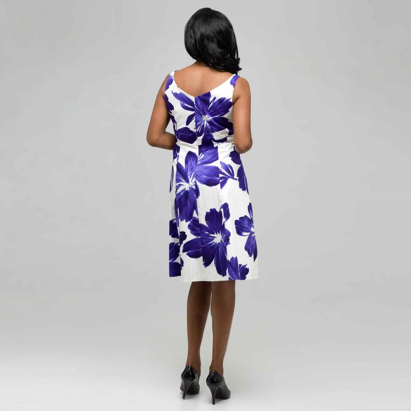Floral Sundress, Ivory & Grape, large