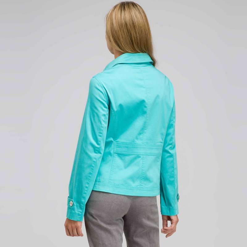 Button Front Jacket, Aqua Haze, large