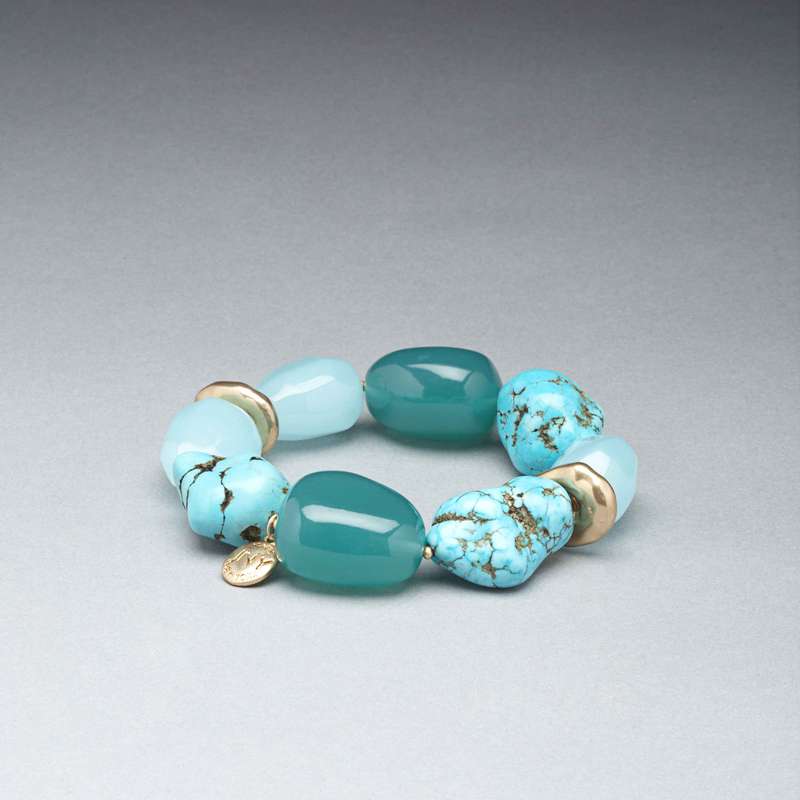 Turquoise and Gold Bracelet, , large
