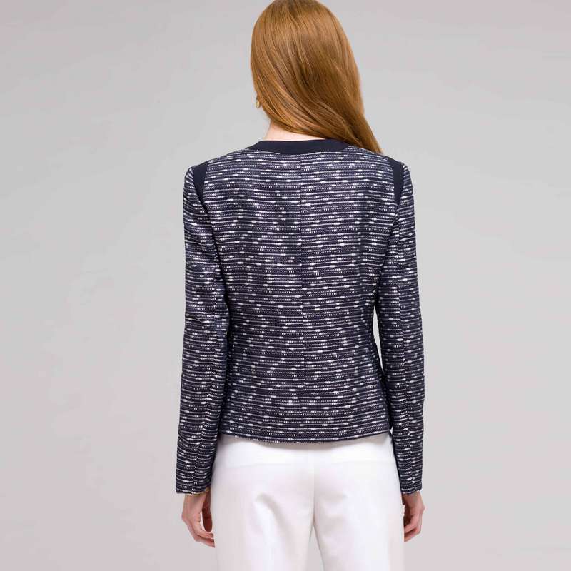 Textured Zip Front Jacket, Ink Multi, large